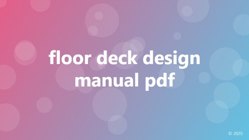 floor deck design manual pdf