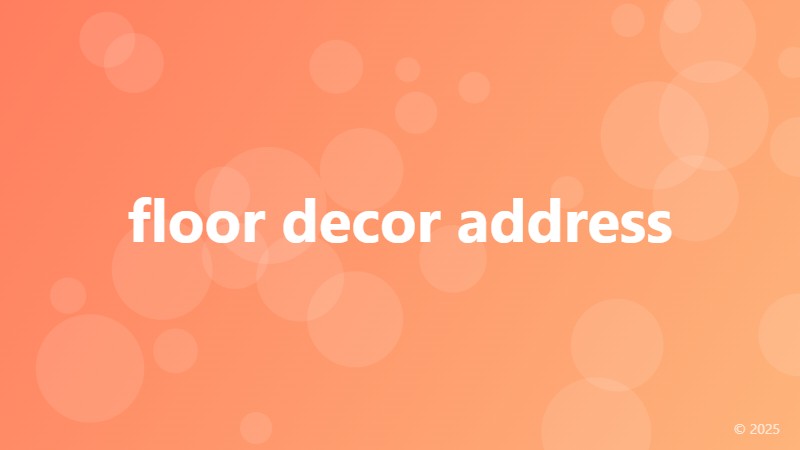 floor decor address