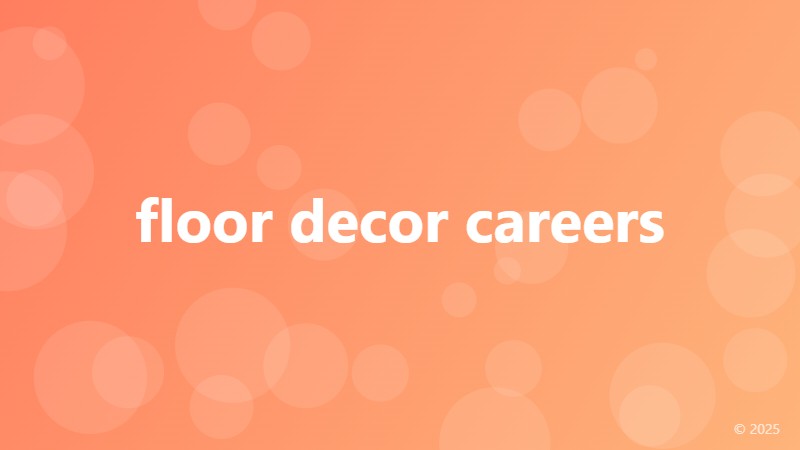floor decor careers