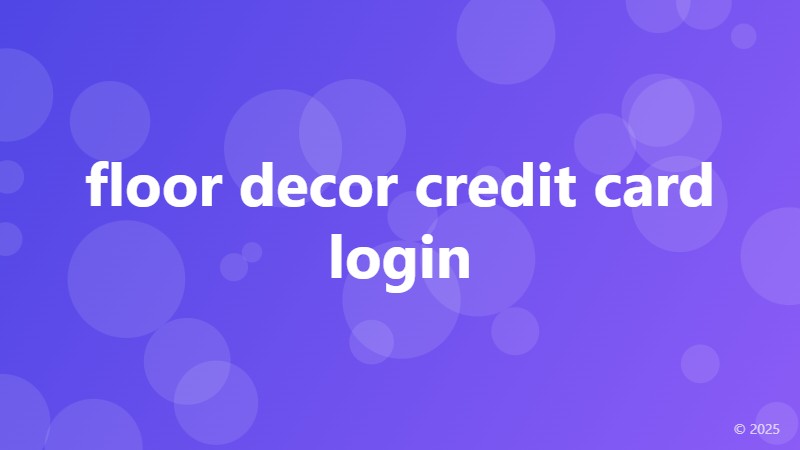 floor decor credit card login