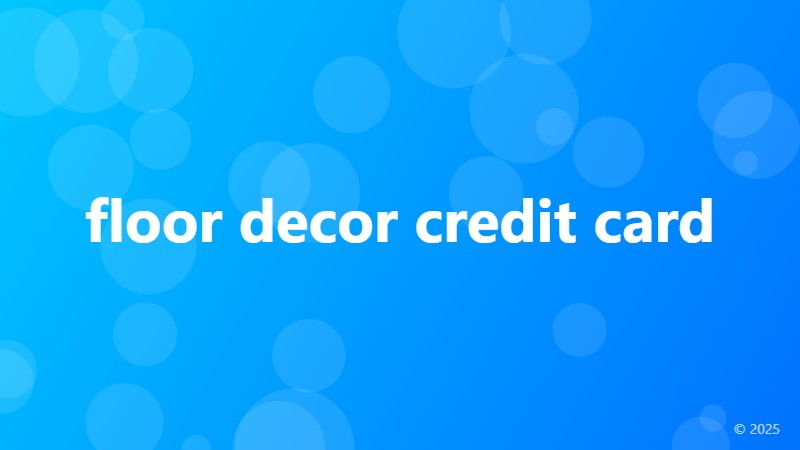 floor decor credit card