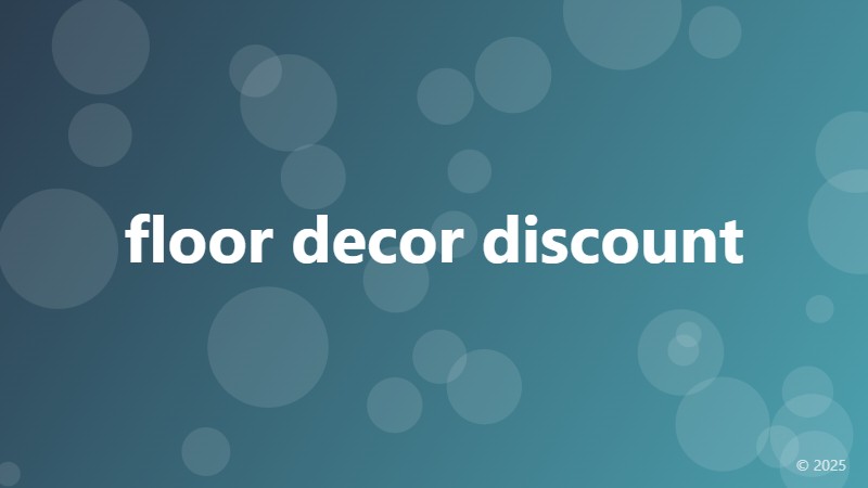 floor decor discount