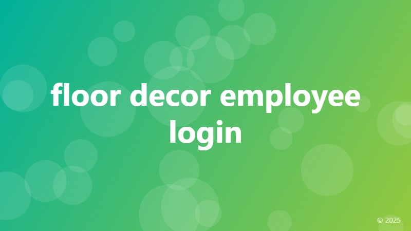 floor decor employee login