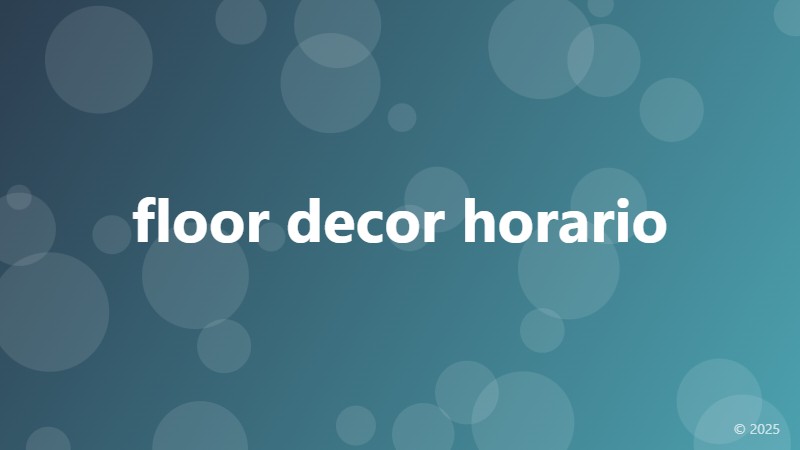 floor decor horario
